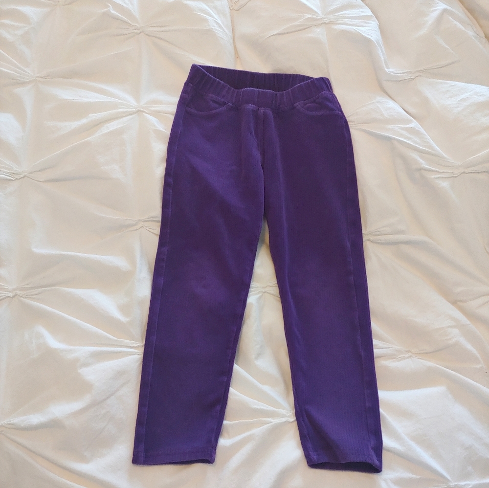 Hanna Andersson purple soft cord leggings sz 110
